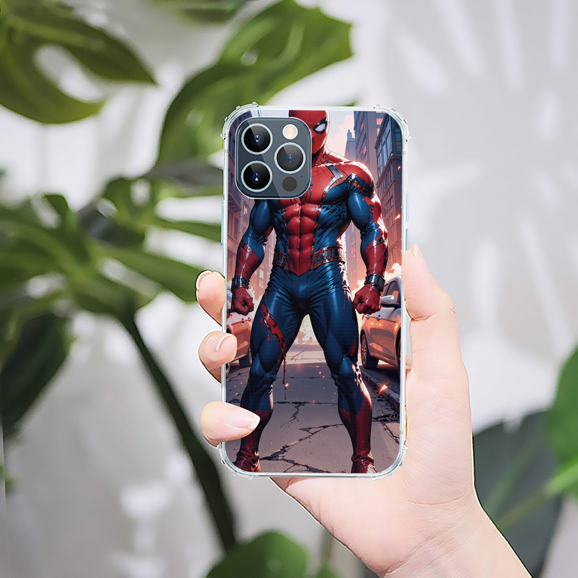 （画像用） Spider Man スパイダーマン 【iPhone 12シリーズ対応】透明スマホケース（クリアソフトケース）